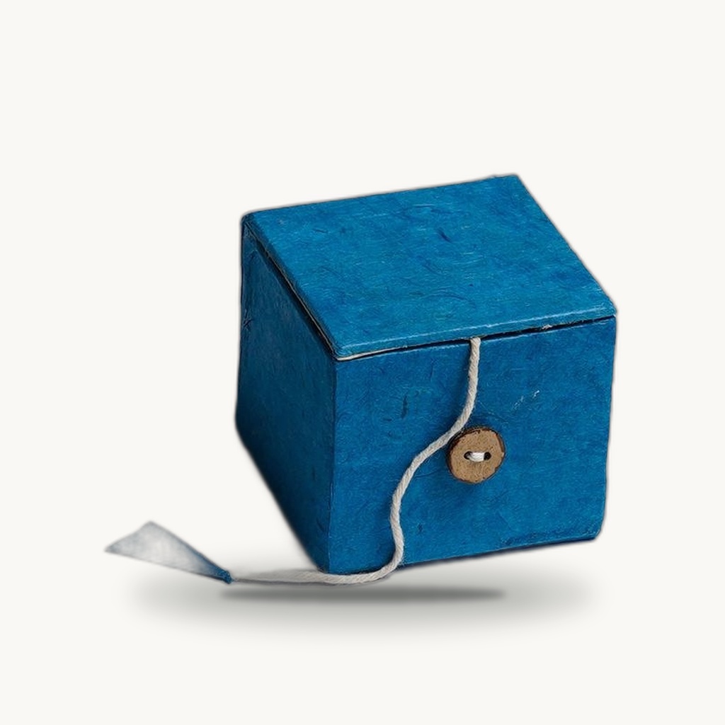 Cobalt Blue Lokta Box Design #6 - Eco Print & Pack Nepal
