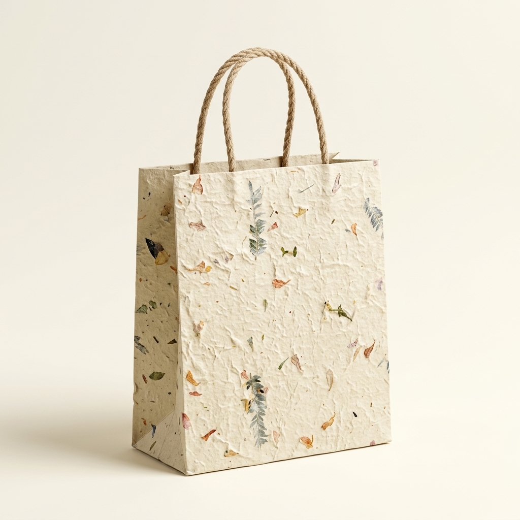 Botanical Petal Lokta Paper Bag Design #3 - Eco Print & Pack Nepal